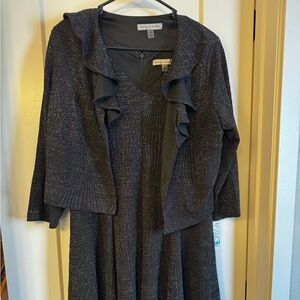 Jessica Howard Sparkling Black Long Sleeve Dress